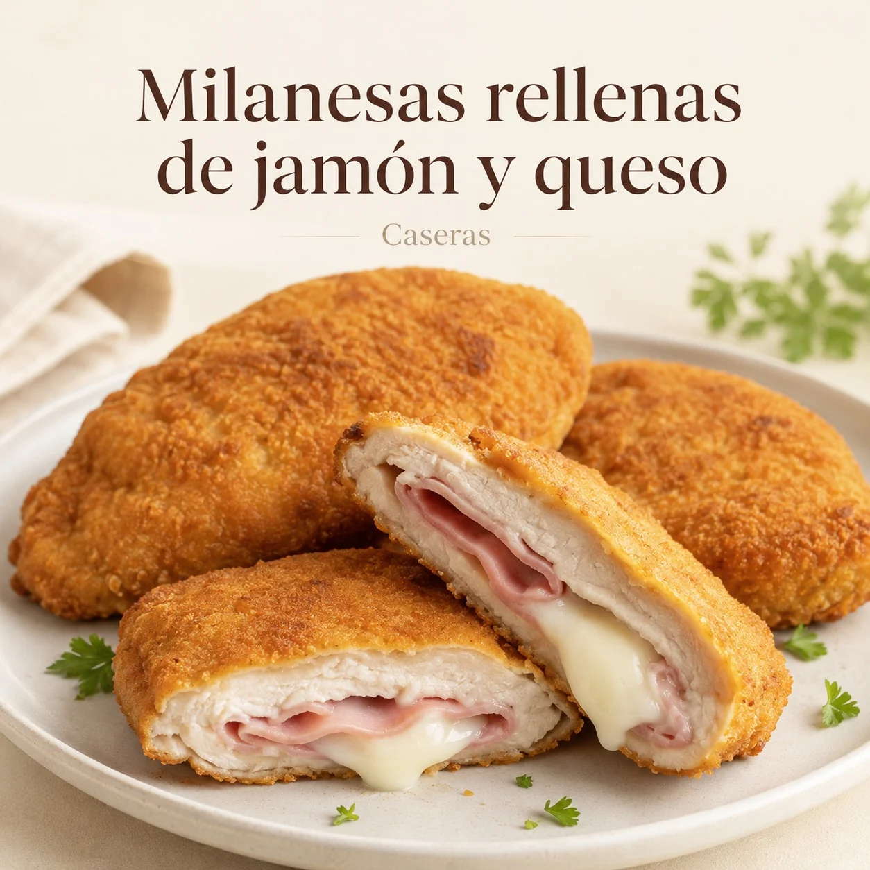 Milanesas rellenas jamón y queso