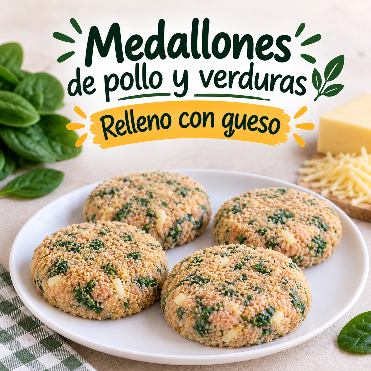 Medallon de Verdura, Pollo y Queso
