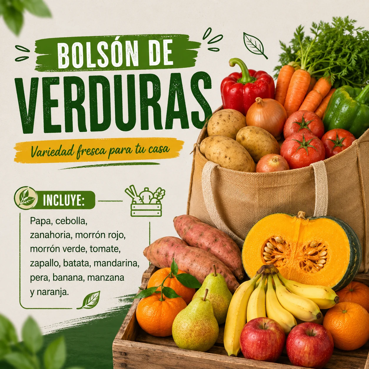 Bolsón de verduras